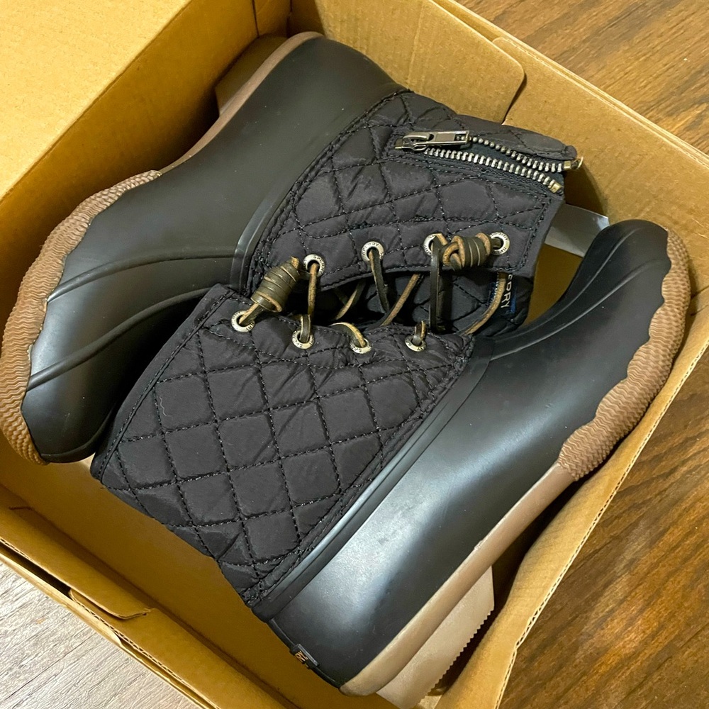 Black Sperry Boots, Size 7